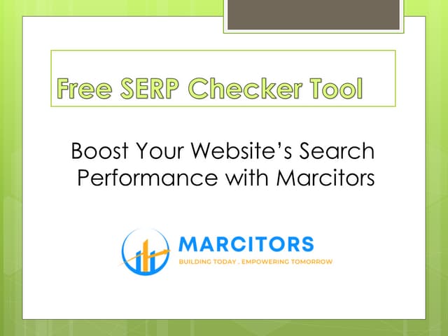 Free SERP Checker Tool by Marcitors | Track Your SEO Rankings Easily | PDF