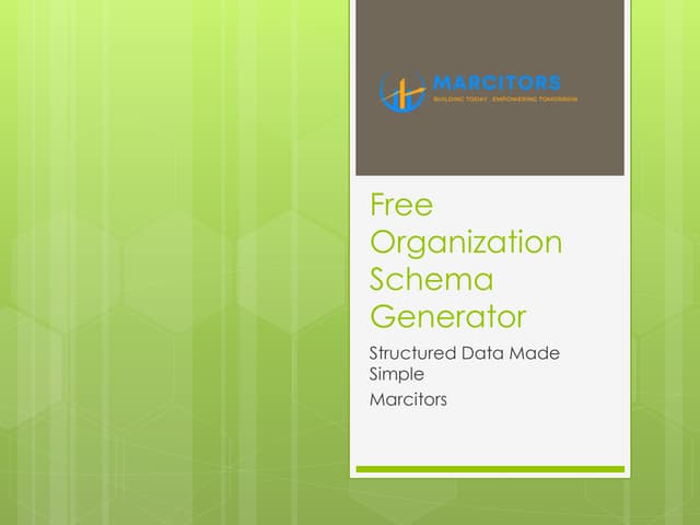 Free Organization Schema Generator Tool | Marcitors | PDF