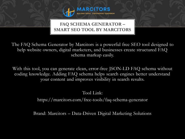 Free FAQ Schema Generator Tool | Improve Rich Results – Marcitors | PDF