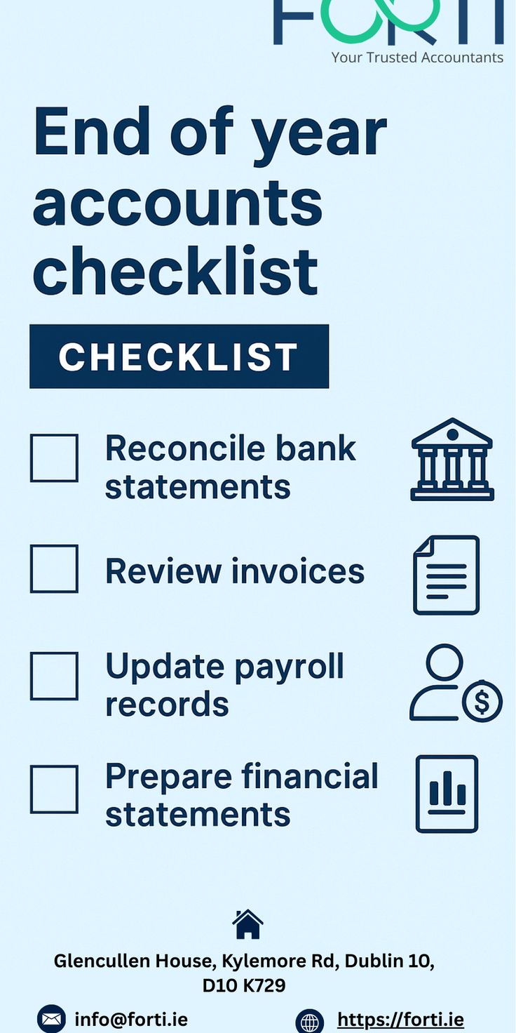 End-of-Year Accounts Checklist for Irish Businesses in 2025 | Accounting, Financial statement, Payroll