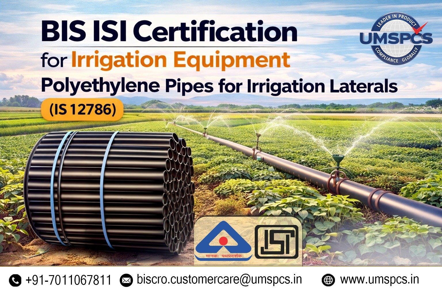 BIS ISI Certification Polyethylene Pipes for Irrigation Laterals